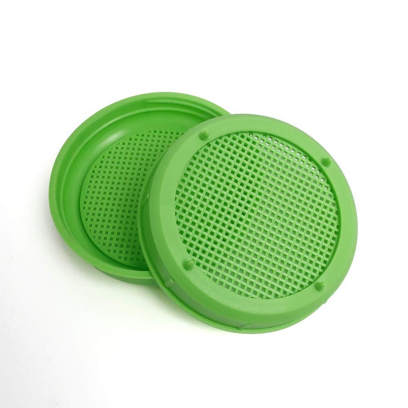 Picowe Plastic Sprouting Lids, Sprouting Jar Strainer Lid, for 86mm Wide Mouth Mason Jars, Canning Jars, Suit for Grow Bean Sprouts, Alfalfa, Salad Sprouts(8 Pack,Green) - Image 3