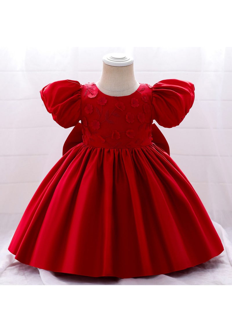 Loquat Fashionable Cute Girls Dresses Red  - Image 1