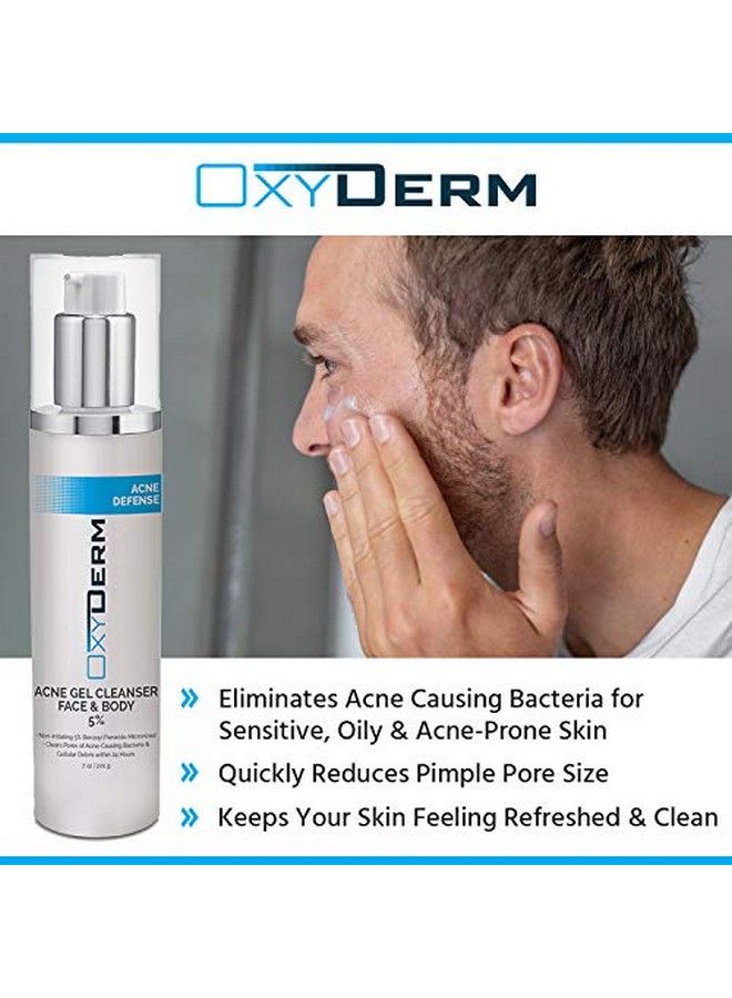 OxyDerm منظف حب الشباب بيروكسيد البنزويل 5% غسول مثبت سريريًا لمحاربة عيوب حب الشباب عند ملامسته للبشرة. يزيل البثور الكيسية والبشرة الدهنية والمسام المسدودة والرؤوس السوداء والرؤوس البيضاء للوجه والجسم. - Image 4