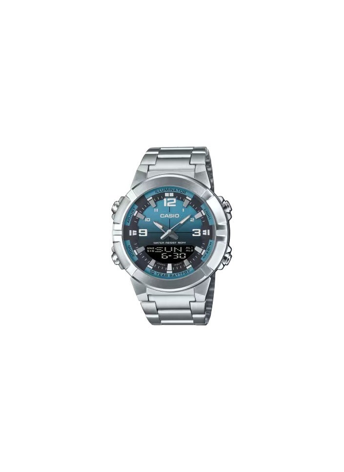 CASIO CASIO ANALOGUE DIGITAL MENS STAINLESS STEEL DIAL WATCH AMW-870DA-2A2 