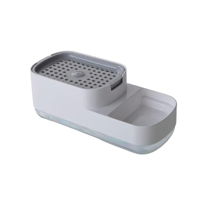 GAMAHA Soap Dispenser for Kitchen with Sponge Holder 400ml, Hollow Design, Durable & Smooth Body, Rust Proof, 3 in 1 Liquid Soap Dispenser, Sink Dish Washing Soap Dispenser Set - Image 2