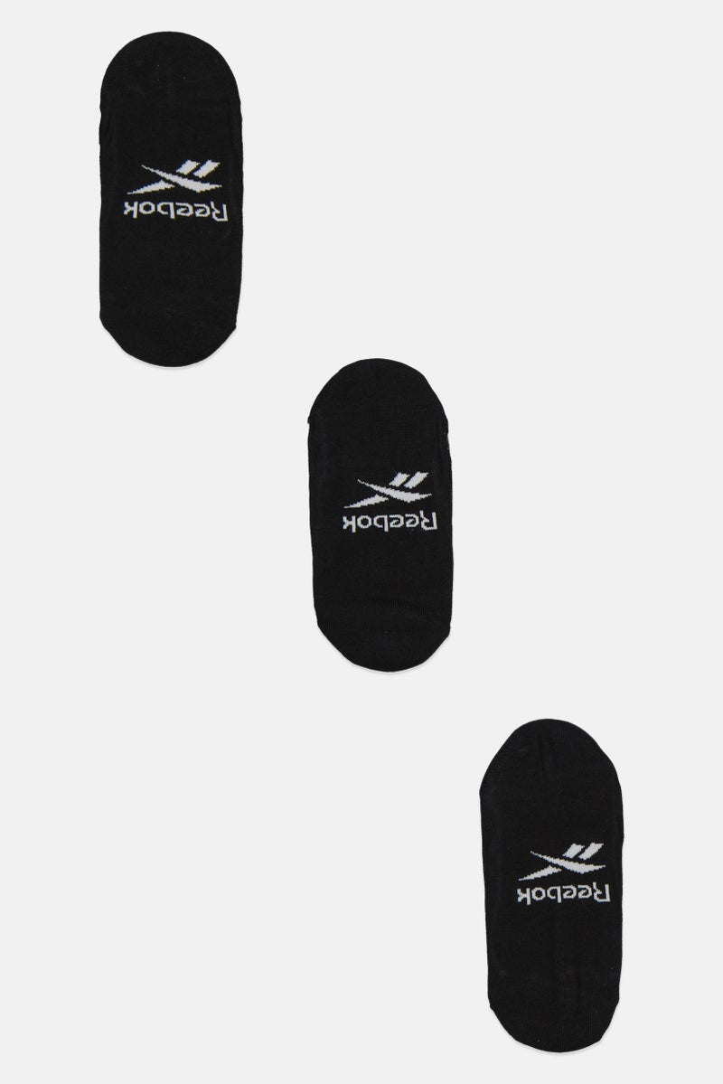 Reebok Women 3 Pairs Solid Invisible Socks, Black  - Image 1