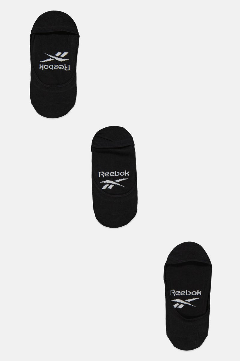 Reebok Women 3 Pairs Solid Invisible Socks, Black  - Image 4