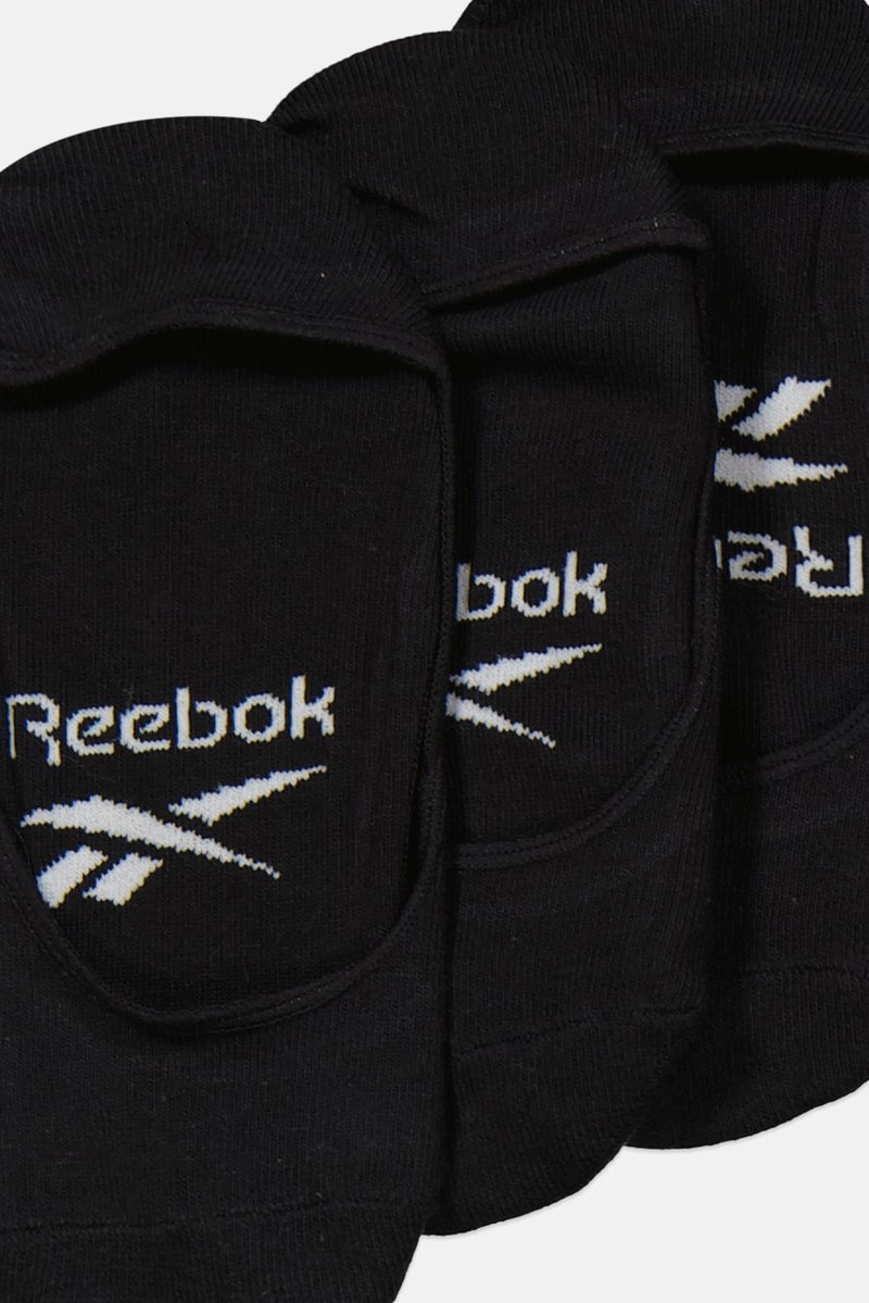 Reebok Women 3 Pairs Solid Invisible Socks, Black  - Image 3