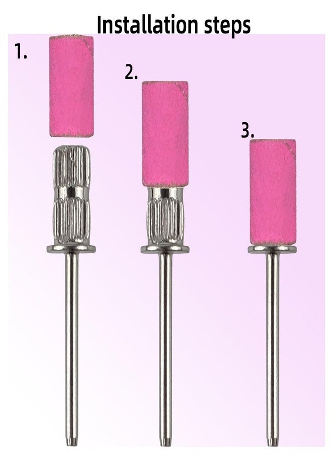 TKYZMS 100 Pcs (180 Grit Pink)Sanding Bands Nail Drill Bit with 0.31in diameter,Nail Drill Bits Extreme Fine Grit Sanding Band,Sanding Belt Upgrade Mandrel Bits,Professional Nail Drill Bit for Acrylic Nails - Image 4