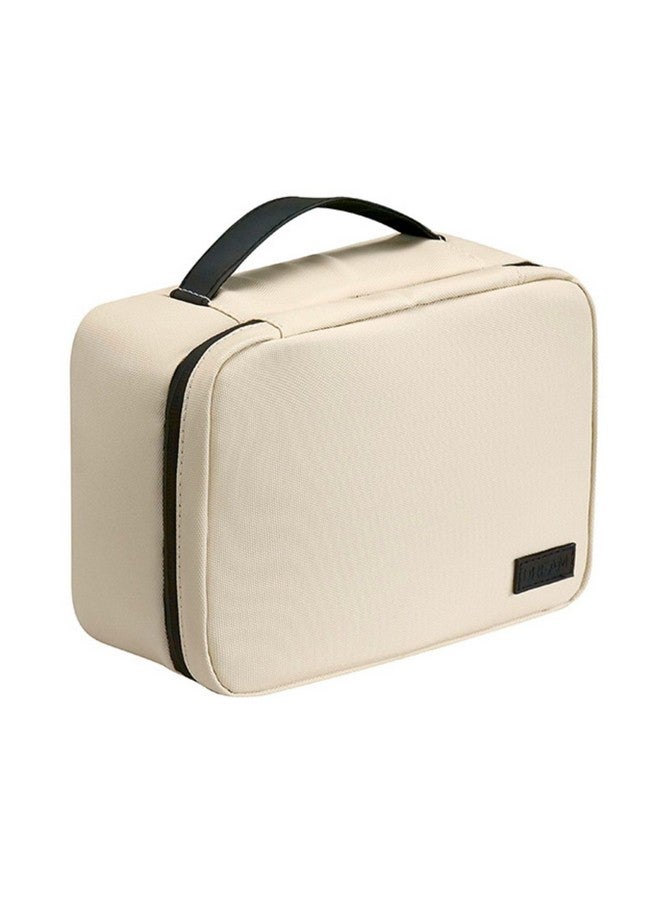 FunBlast Toiletry Bag for Men & Women - Travel Cosmetic & Makeup Organizer Pouch, Shaving Kit, Bathroom Essentials, Gadget & Accessories Storage Bag (Beige) - Image 1