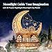 FUNPOLA 3D DIY Puzzle Moon City Model LED 3D Wood Puzzle 3D Wooden Puzzles for Adults Home Dcor Gifts for Kids and Adults White - Image 4