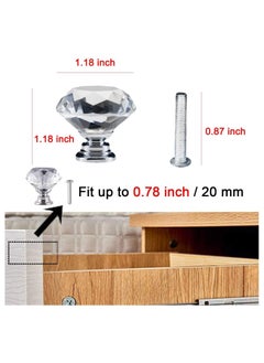 AIWANTO 12 Pack Door Knob Decoration Glass Diamond Shape Knob Wardrobe Home Decorations  - Image 3
