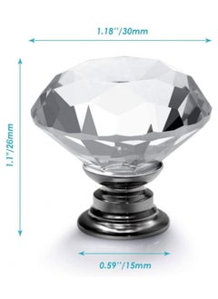 AIWANTO 12 Pack Door Knob Decoration Glass Diamond Shape Knob Wardrobe Home Decorations  - Image 5