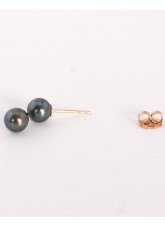 Earrings, Freshwater Pearls, A Quality, Treated Black Color, 6.0-5.5MM, 18KY