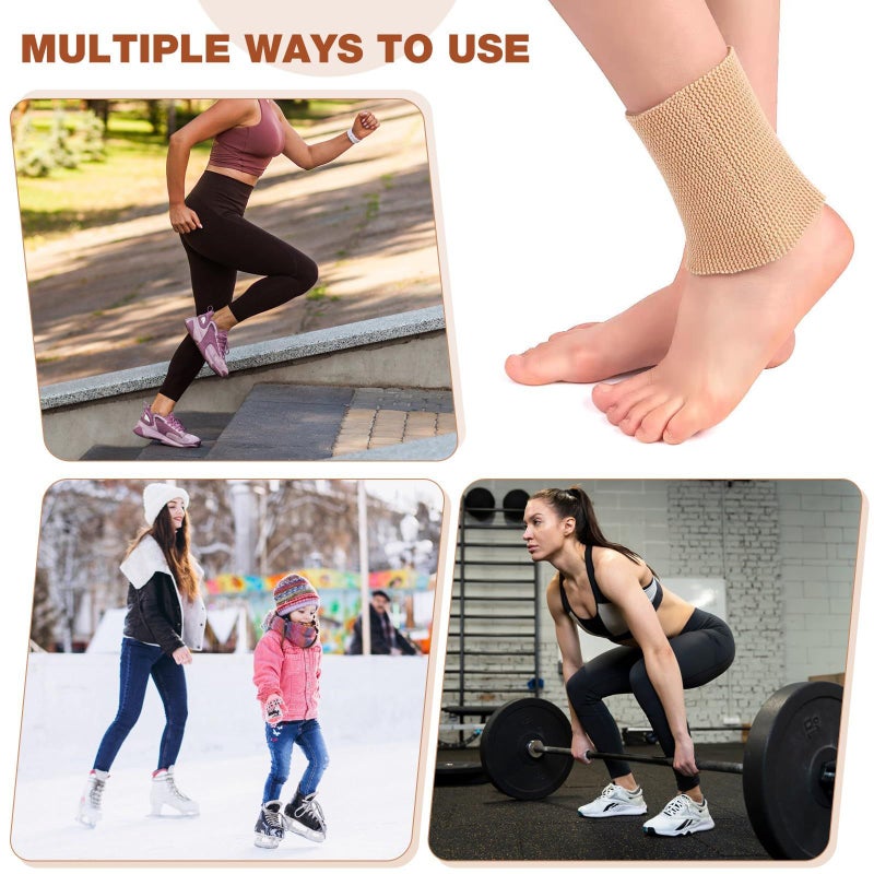 2Pcs Breathable Elastic Sports Ankle Protective Sleeve Cover For Ice Skating And Foot Protection With Compression Pad - Image 4
