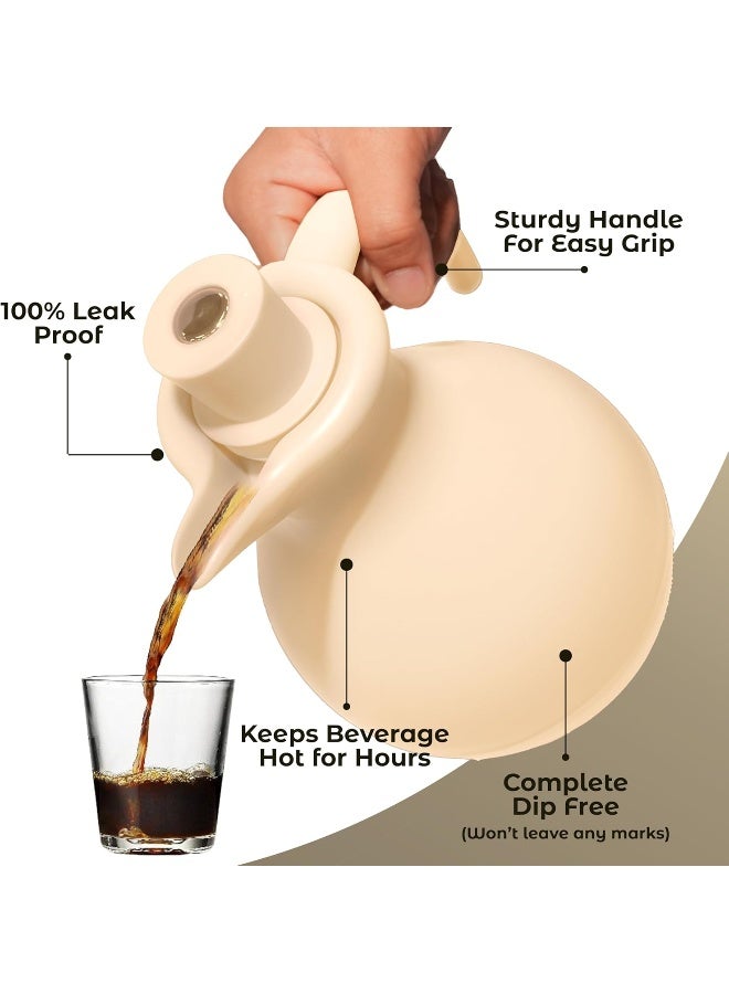 BS B&S Beige Vacuum Flask | 1.0Ltr Insulated Thermos Flask - Image 3