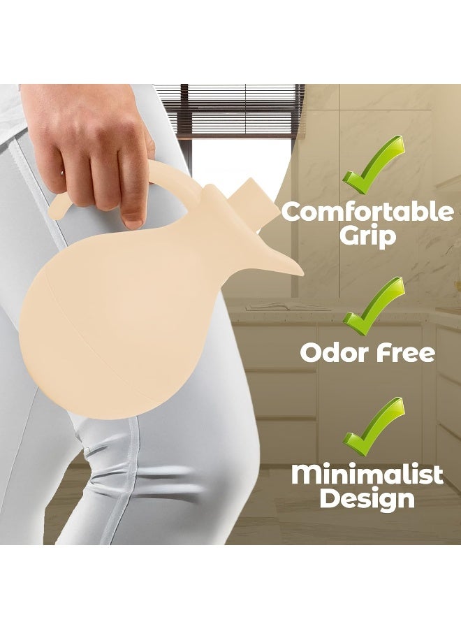 BS B&S Beige Vacuum Flask | 1.0Ltr Insulated Thermos Flask - Image 5