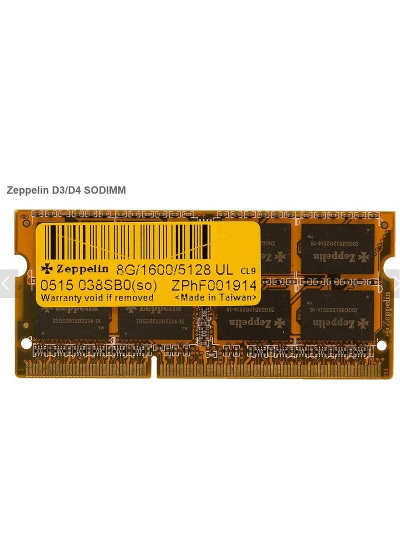 Zeppelin LAPTOP SODIMM  8GB PC1600MHz.  - Image 1