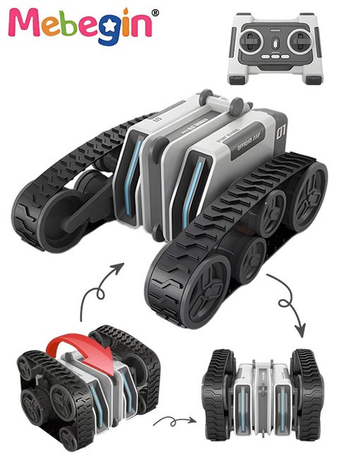RC Stunt Car Toy, 360°Double Side Flips Rotating RC Car, 2.4Ghz Remote Control Car with Cool Lights and 2 Speed Modes, Portable Rechargeable Remote Control Car Toy, Suitable for Versatile Roads, 14.4*15.5*7.5cm