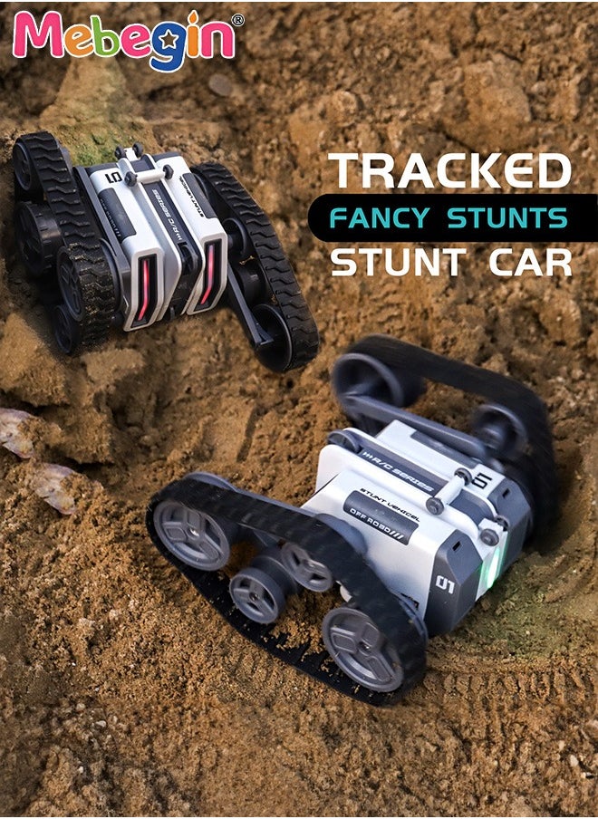MEBEGIN - RC Stunt Car Toy, 360°Double Side Flips Rotating RC Car, 2.4Ghz Remote Control Car with Cool Lights and 2 Speed Modes, Portable Rechargeable Remote Control Car Toy, Suitable for Versatile Roads, 14.4*15.5*7.5cm - Image 1