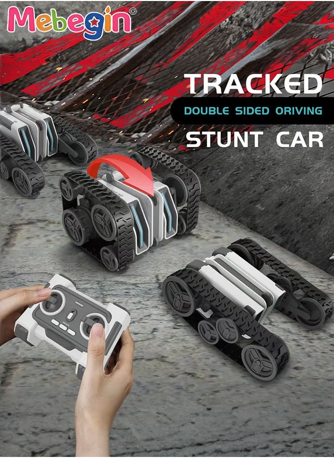 MEBEGIN - RC Stunt Car Toy, 360°Double Side Flips Rotating RC Car, 2.4Ghz Remote Control Car with Cool Lights and 2 Speed Modes, Portable Rechargeable Remote Control Car Toy, Suitable for Versatile Roads, 14.4*15.5*7.5cm - Image 1