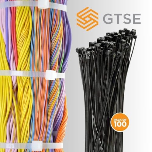 GTSE 11 Inch Black Zip Ties, 100 Pack, 40lb Strength, UV Resistant Long Nylon Cable Ties, Self-Locking 11" Tie Wraps - Image 4