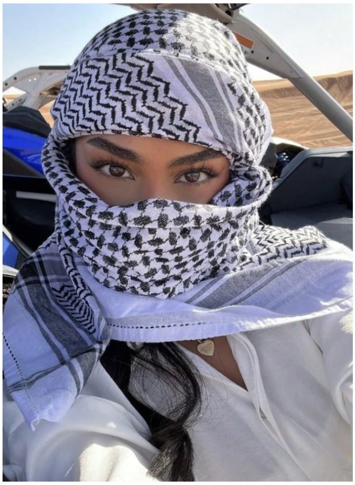 شال شماغ عربي للرجال - كوفية - وشاح صحراوي من الشرق الأوسط - Image 1