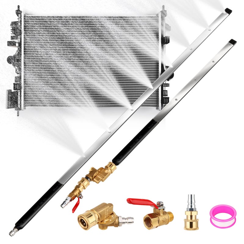 GADFISH 48" and 24" Radiator Cleaning Wand Set, 8 Nozzle Tips Pressure Washer Wand with Adapter Set, Water Air Cleaning Wands for Cars, Trucks, Trailers, Heavy Machinery - Image 1
