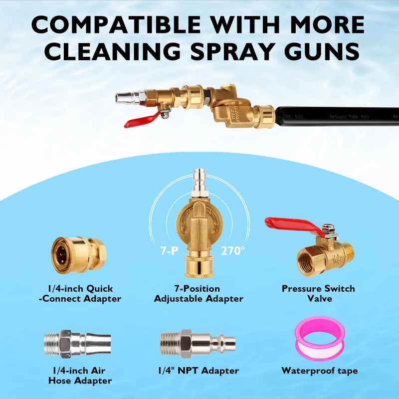 GADFISH 48" and 24" Radiator Cleaning Wand Set, 8 Nozzle Tips Pressure Washer Wand with Adapter Set, Water Air Cleaning Wands for Cars, Trucks, Trailers, Heavy Machinery - Image 5
