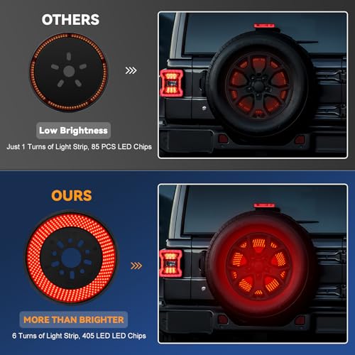 KARSAM Spare Tire Brake Light for 2018-2026 Jeep Wrangler JL JLU, 405PCS LED Super Bright 3rd Third Brake Light, Plug-N-Play Wheel Lights, Rear Brake Tail Light for Jeep Wrangler JL JLU Accessories - Image 5