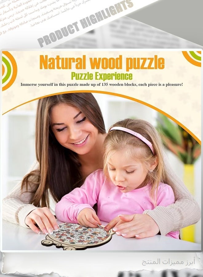 135-Piece Colored Cat Shaped Wooden Jigsaw Puzzle,Wood Cat Puzzl Shaped Wooden Puzzle,Wooden Jigsaw Puzzles for Adults,Wooden Puzzles for Cats Lovers,Home Decor - Image 4