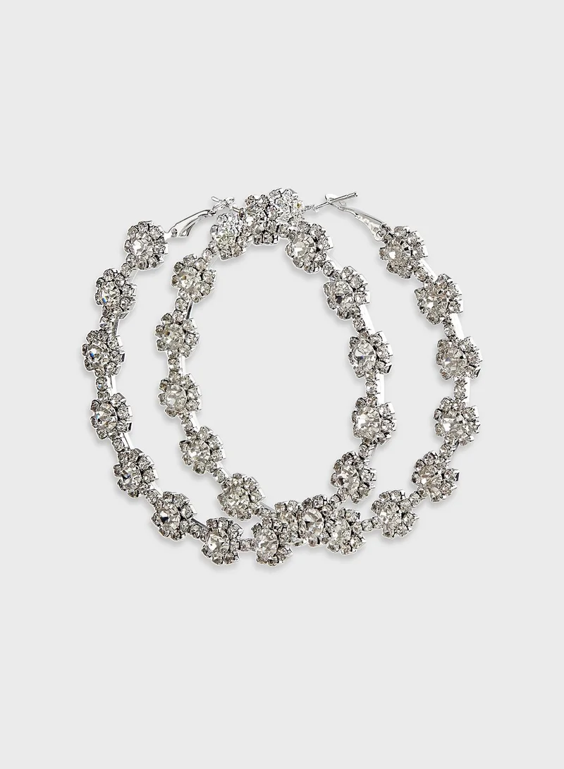 Ella Limited Edition Floral Diamante Hoop Earrings