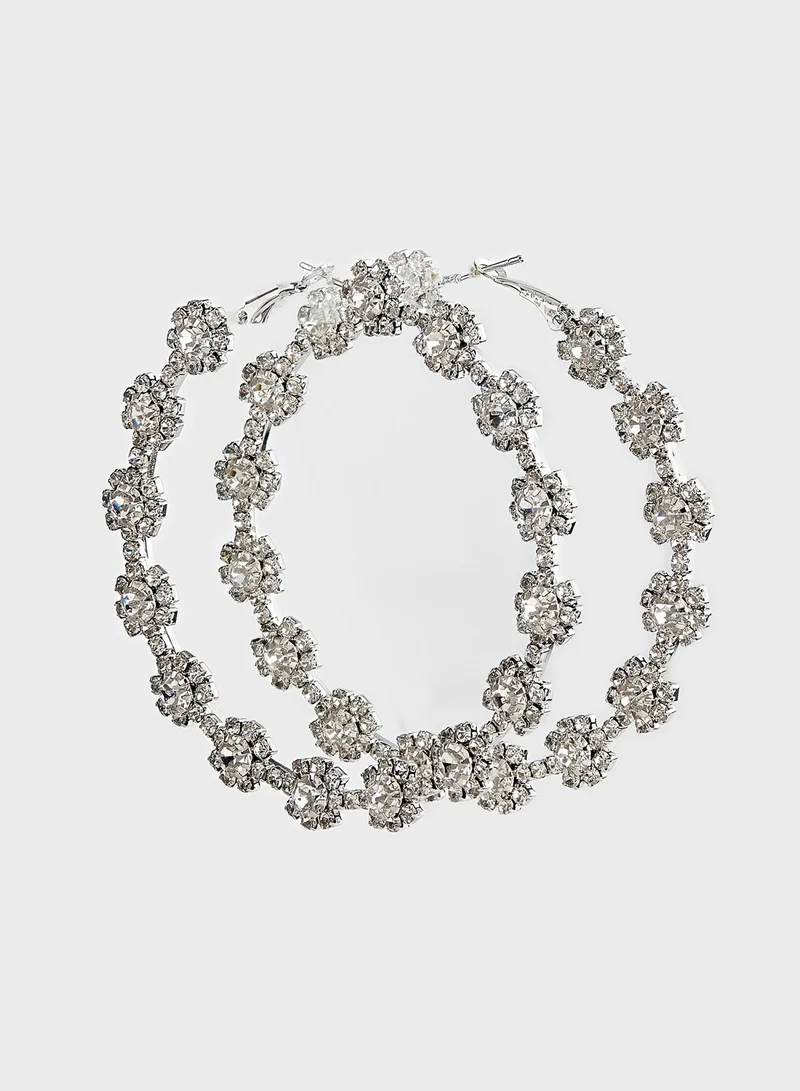 Ella Limited Edition Floral Diamante Hoop Earrings