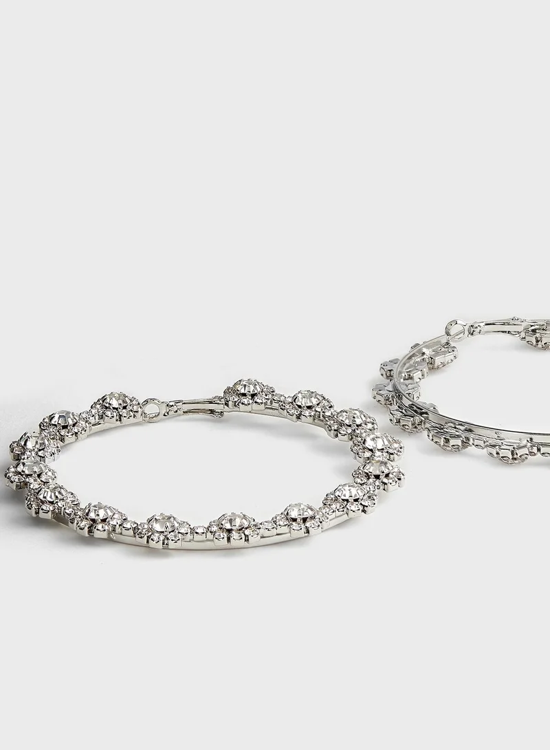 Ella Limited Edition Floral Diamante Hoop Earrings