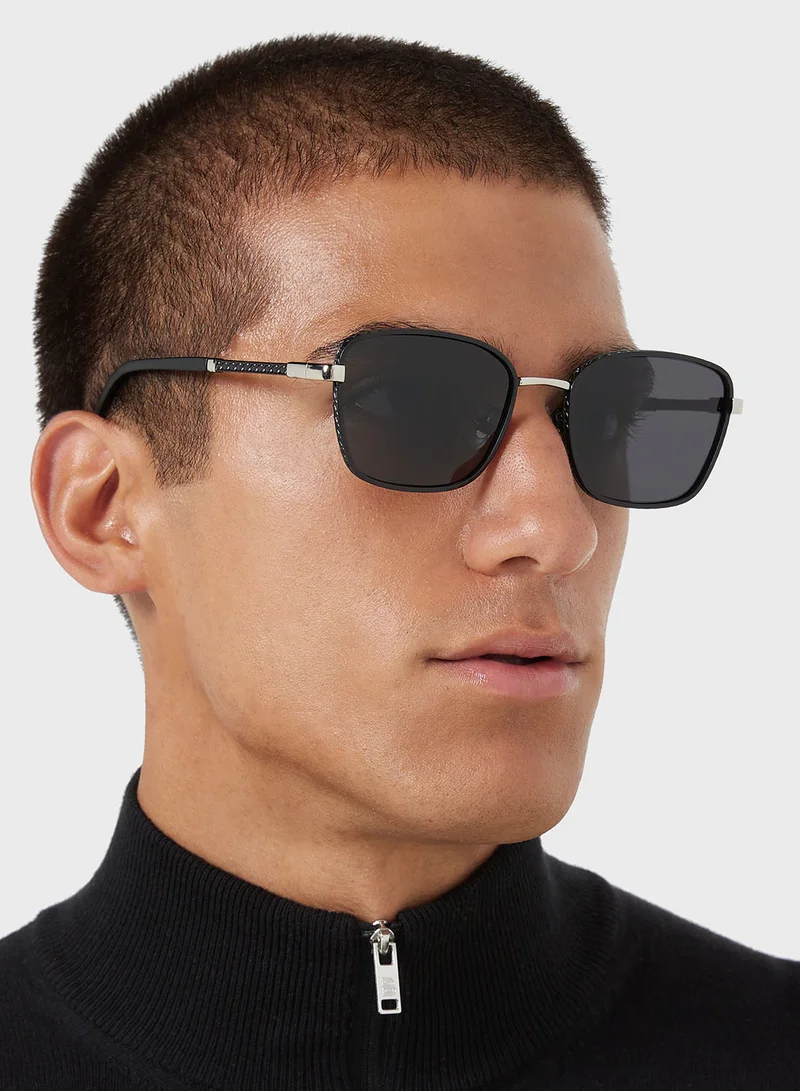 روبرت وود Polarized Lens Square Aviator Sunglasses