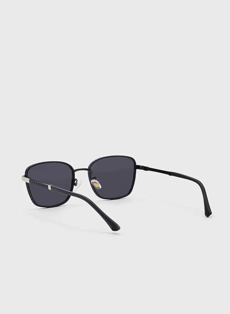 روبرت وود Polarized Lens Square Aviator Sunglasses