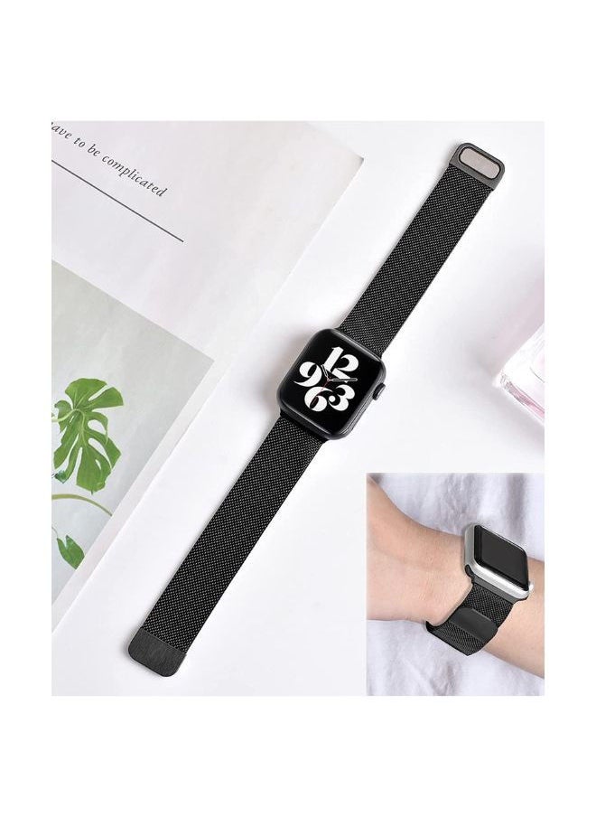 YOMNA - YOMNA Magnetic Metal Milanese Loop Band Compatible with Apple Watch Band 42mm 44mm 45mm 49mm, Adjustable Stainless Steel Mesh Strap Replacement for iWatch Series Ultra SE 8 7 6 5 4 3 2 1- Matte Silver - Image 1