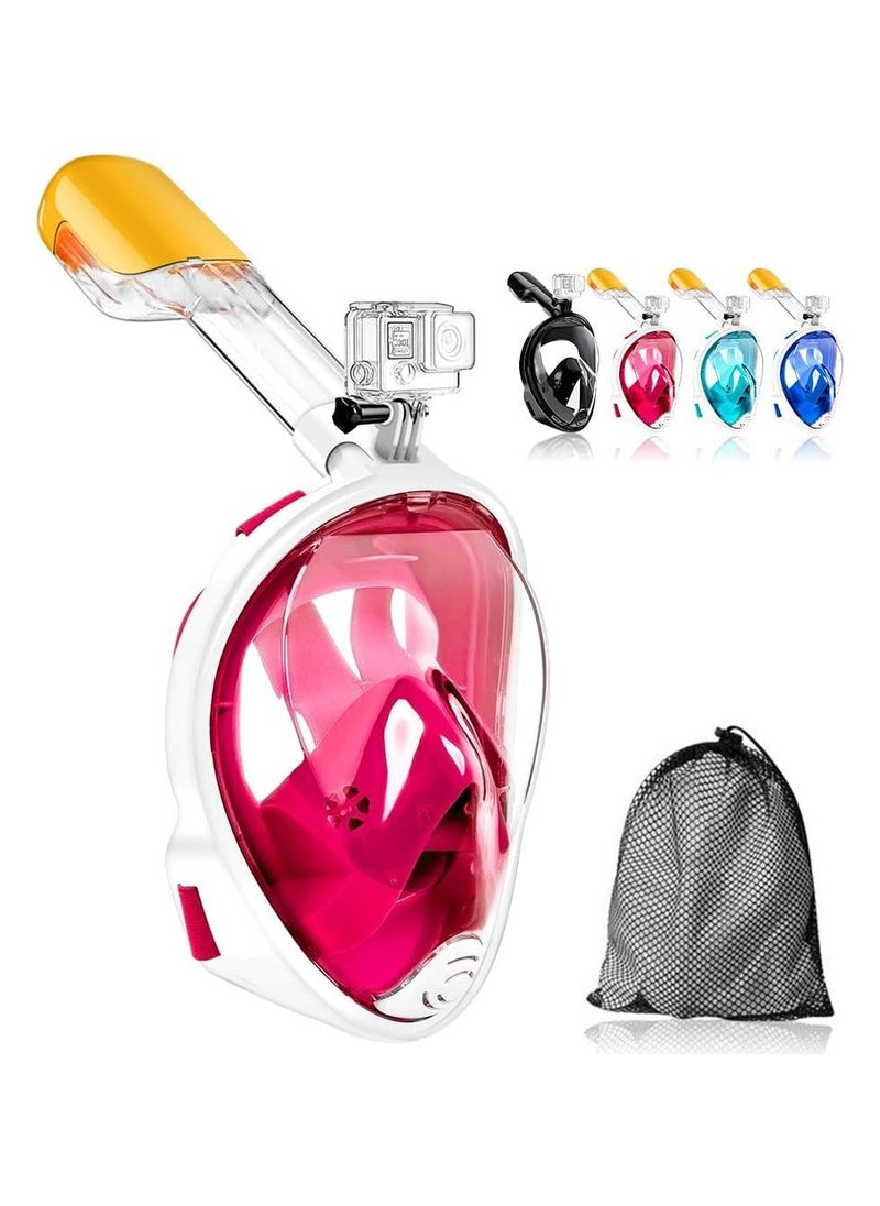QSHOP - QShop®️ 180 Degree Full Face Snorkel Mask, Free-Fleecing Design with Detachable Camera Mount, Anti-Fog, with Adjustable Head Straps, Professional Snorkeling Kit for Adults and Youth Snorkel Mask - Image 1