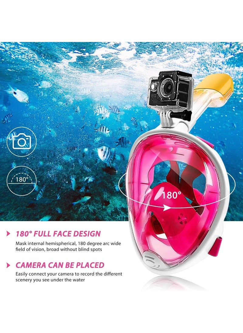 QSHOP - QShop®️ 180 Degree Full Face Snorkel Mask, Free-Fleecing Design with Detachable Camera Mount, Anti-Fog, with Adjustable Head Straps, Professional Snorkeling Kit for Adults and Youth Snorkel Mask - Image 1