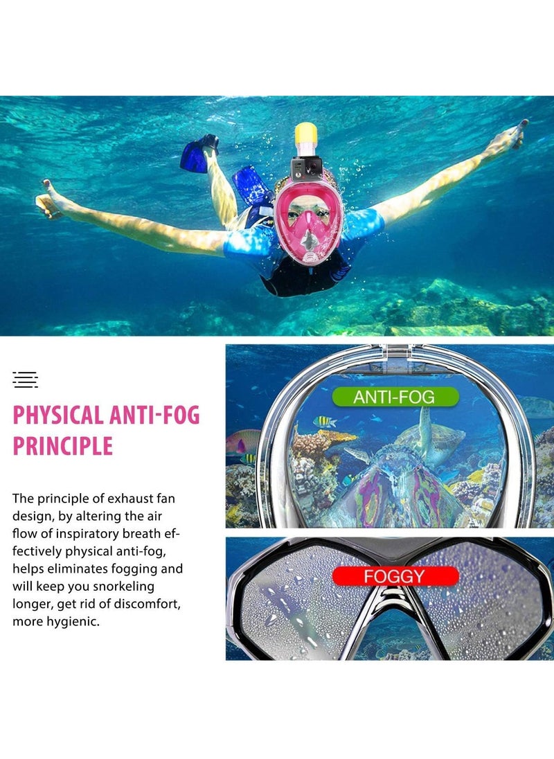 QSHOP - QShop®️ 180 Degree Full Face Snorkel Mask, Free-Fleecing Design with Detachable Camera Mount, Anti-Fog, with Adjustable Head Straps, Professional Snorkeling Kit for Adults and Youth Snorkel Mask - Image 1