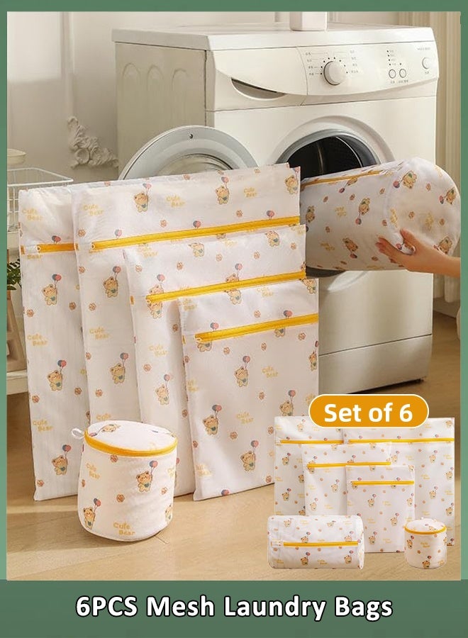 6PCS Mesh Laundry Bags, Reusable Portable Mesh Laundry Bag with Premium Zipper, Laundry Bags Mesh Wash Bags for Travel Organizing, Delicate Laundry Bag With Premium - Image 1