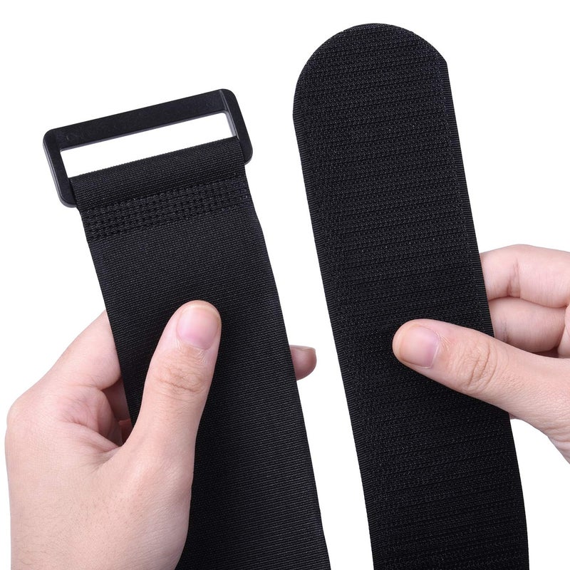 ويزدوم برو 4 عبوات كبيرة جدًا مقاس 2 × 48 بوصة وحزام ربط وحلقة قابل لإعادة الاستخدام من Wisdompro - أشرطة كابل وظيفية متينة وقابلة لإعادة الاستخدام لمساحة عمل مكتبك المنزلي - Image 3