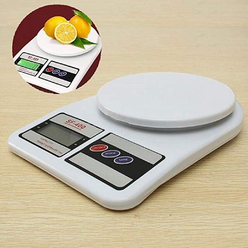 ClearChoice SF 400 Digital Kitchen Weighing Machine Multipurpose Electronic Weight Scale with Backlit LCD Display for Measuring Food Cake Vegetable FruitWhite 10 Kg1 Pis - Image 3