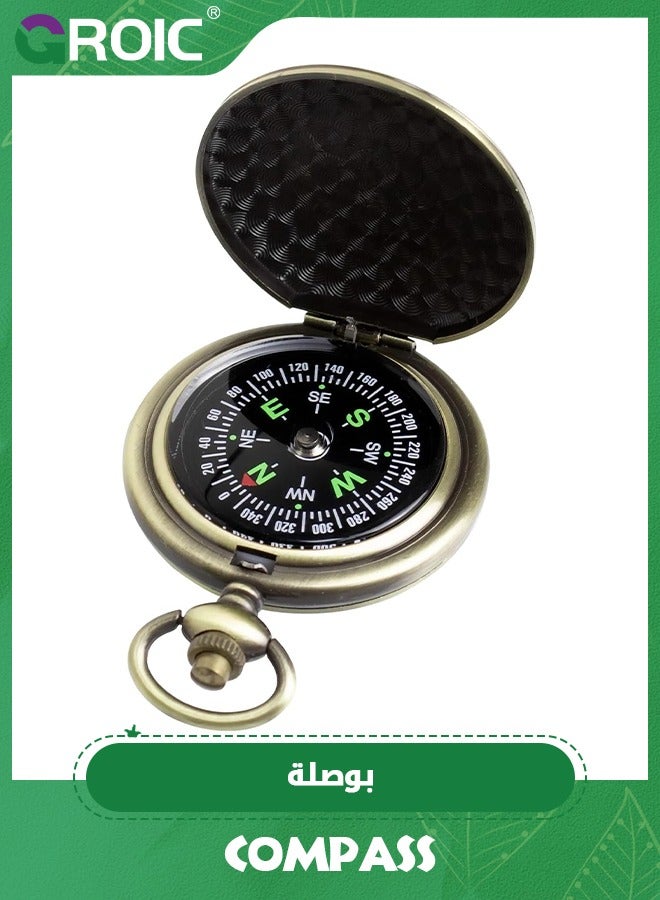 GROIC بوصلة للمشي لمسافات طويلة بوصلة لتحديد الاتجاهات بوصلة للتخييم | هدايا الكشافة بوصلة للتخييم والصيد والملاحة | بوصلة عسكرية خفيفة الوزن لقراءة الخرائط - Image 1