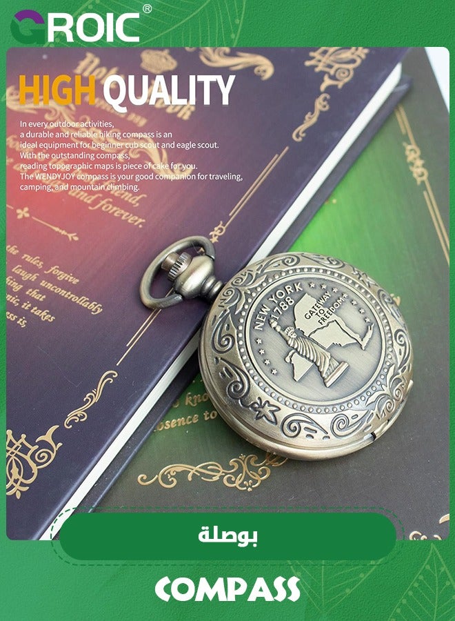 GROIC بوصلة للمشي لمسافات طويلة بوصلة لتحديد الاتجاهات بوصلة للتخييم | هدايا الكشافة بوصلة للتخييم والصيد والملاحة | بوصلة عسكرية خفيفة الوزن لقراءة الخرائط - Image 3