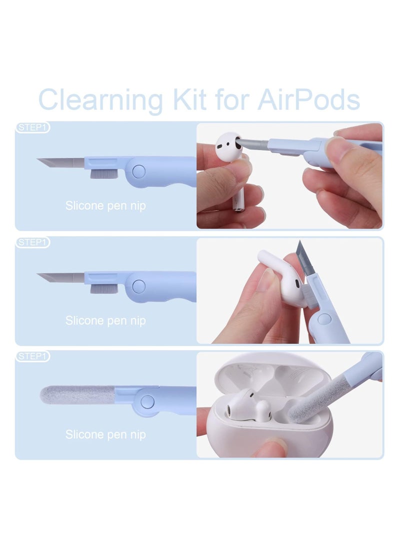 Laptop Cleaner, 7 in 1 Keyboard Cleaner Set, Computer MacBook Earphone Cleaning Kit, Tablet and Screen Dust Brush Including Soft Sweep, Swipe, 3 in 1 Airpod Cleaner Pen, Key Puller and Spray Bottle