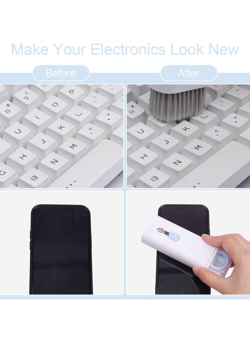 Laptop Cleaner, 7 in 1 Keyboard Cleaner Set, Computer MacBook Earphone Cleaning Kit, Tablet and Screen Dust Brush Including Soft Sweep, Swipe, 3 in 1 Airpod Cleaner Pen, Key Puller and Spray Bottle