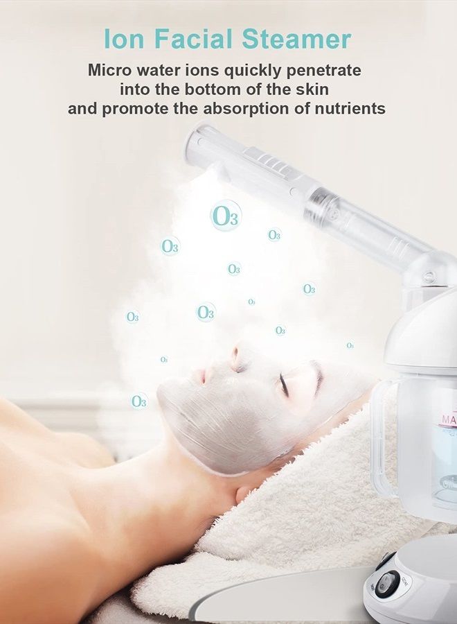 EZBASICS Hair Steamer EZBASICS 2 in 1 Ion Facial Steamer with Extendable Arm Table Top Hair Humidifier Hot Mist Moisturizing Facial Atomizer Spa Face Steamer Design for Personal Care Use at Home or Salon - Image 4