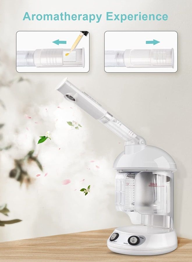 EZBASICS Hair Steamer EZBASICS 2 in 1 Ion Facial Steamer with Extendable Arm Table Top Hair Humidifier Hot Mist Moisturizing Facial Atomizer Spa Face Steamer Design for Personal Care Use at Home or Salon - Image 5