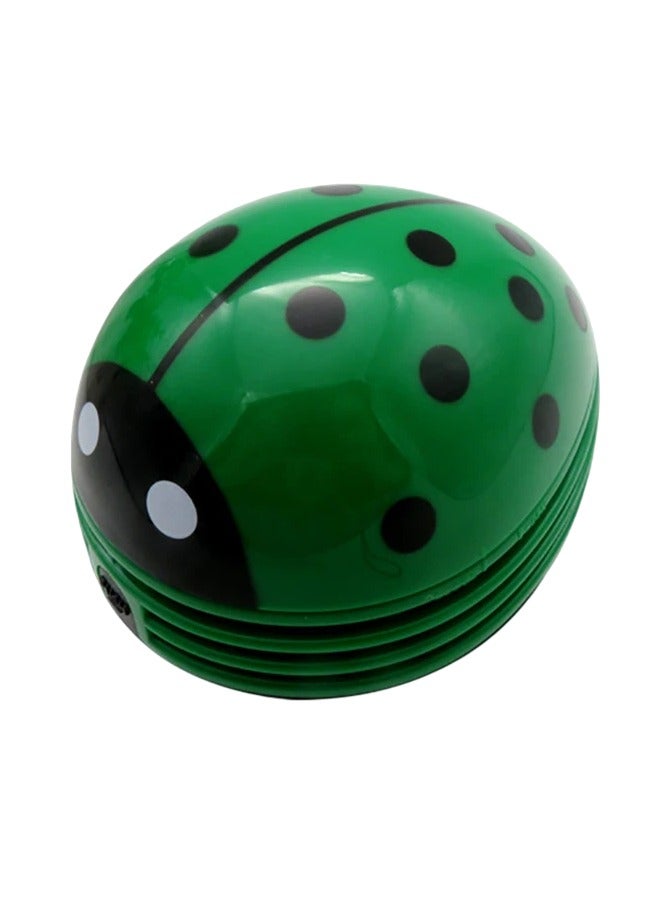 AROAQ Mini Table Vacuum Cleaner, Miniature Keyboard Desktop Cleaner, Beetle Shaped Portable Corner Desk Table Cleaner, Ladybug Dust Collector For Home Office Desktop Cleaning, (1pc. Green)  - Image 1