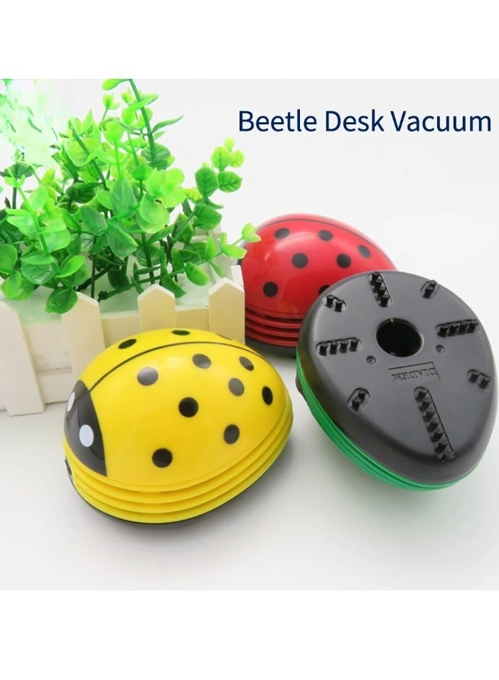 AROAQ Mini Table Vacuum Cleaner, Miniature Keyboard Desktop Cleaner, Beetle Shaped Portable Corner Desk Table Cleaner, Ladybug Dust Collector For Home Office Desktop Cleaning, (1pc. Green)  - Image 4
