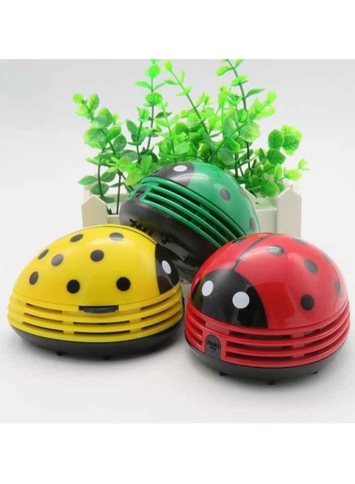 AROAQ Mini Table Vacuum Cleaner, Miniature Keyboard Desktop Cleaner, Beetle Shaped Portable Corner Desk Table Cleaner, Ladybug Dust Collector For Home Office Desktop Cleaning, (1pc. Green)  - Image 3