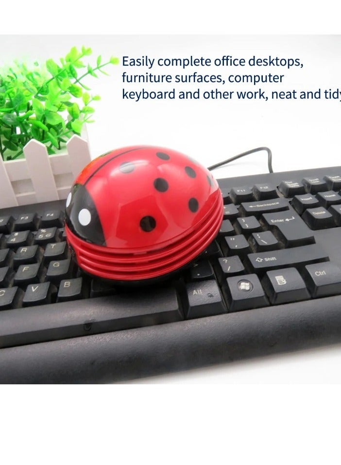 AROAQ Mini Table Vacuum Cleaner, Miniature Keyboard Desktop Cleaner, Beetle Shaped Portable Corner Desk Table Cleaner, Ladybug Dust Collector For Home Office Desktop Cleaning, (1pc. Green)  - Image 2