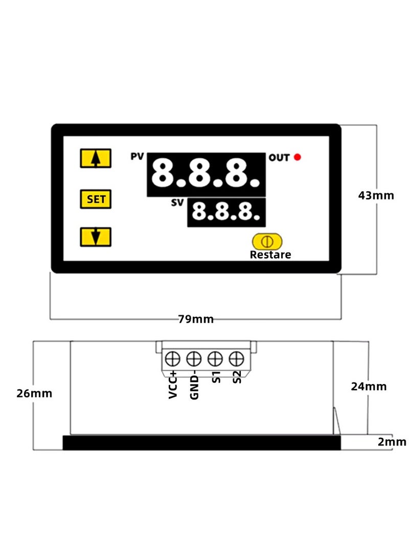 W3230 Mini Digital Temperature Controller 220V Thermostat Regulator Heating Cooling Control Thermoregulator With Sensor - Image 2